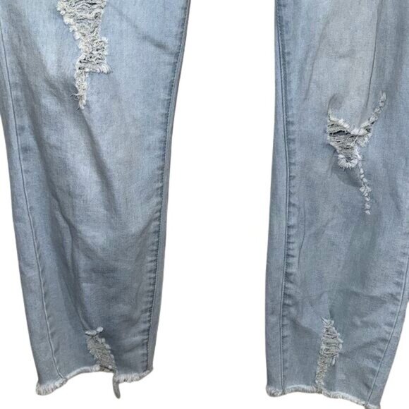 YMI Womens Distressed Jogger Jeans Size 1X Light Blue - Picture 6 of 9